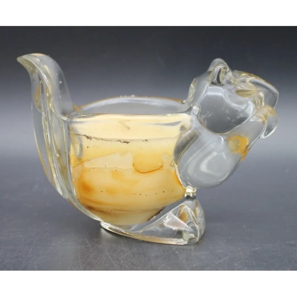 Vintage Avon Glass Squirrel Votive Candle Holder Clear Glass Woodland Decor